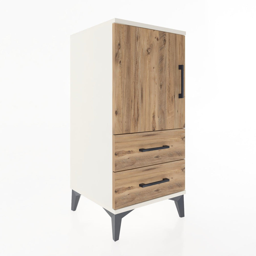 Woodntry Modular Nightstand Moonstone 44x44x84 cm with Cover and Drawer KC27-1