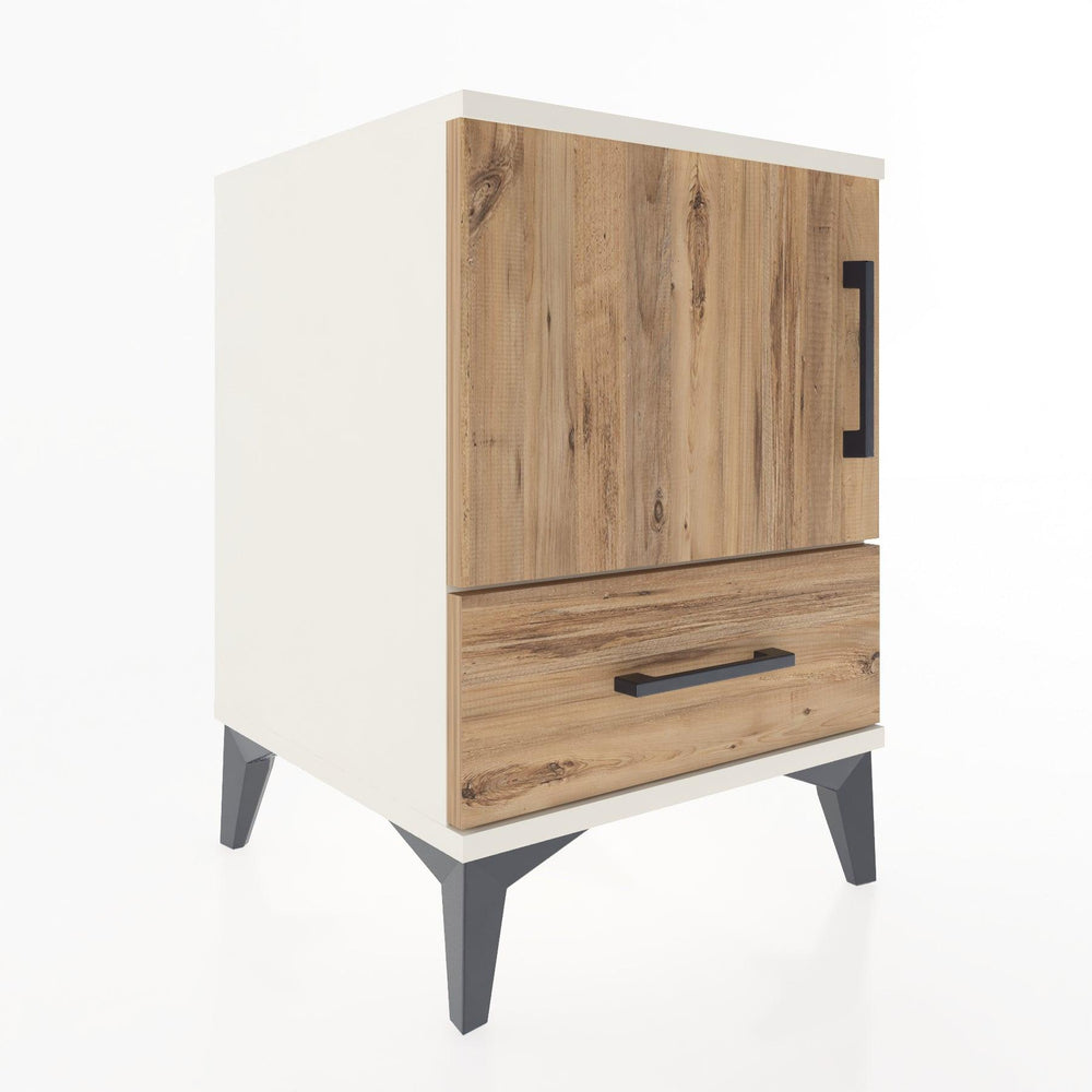 Woodntry Modular Nightstand Moonstone 44x44x52 cm with Cover and Drawer KC5-1