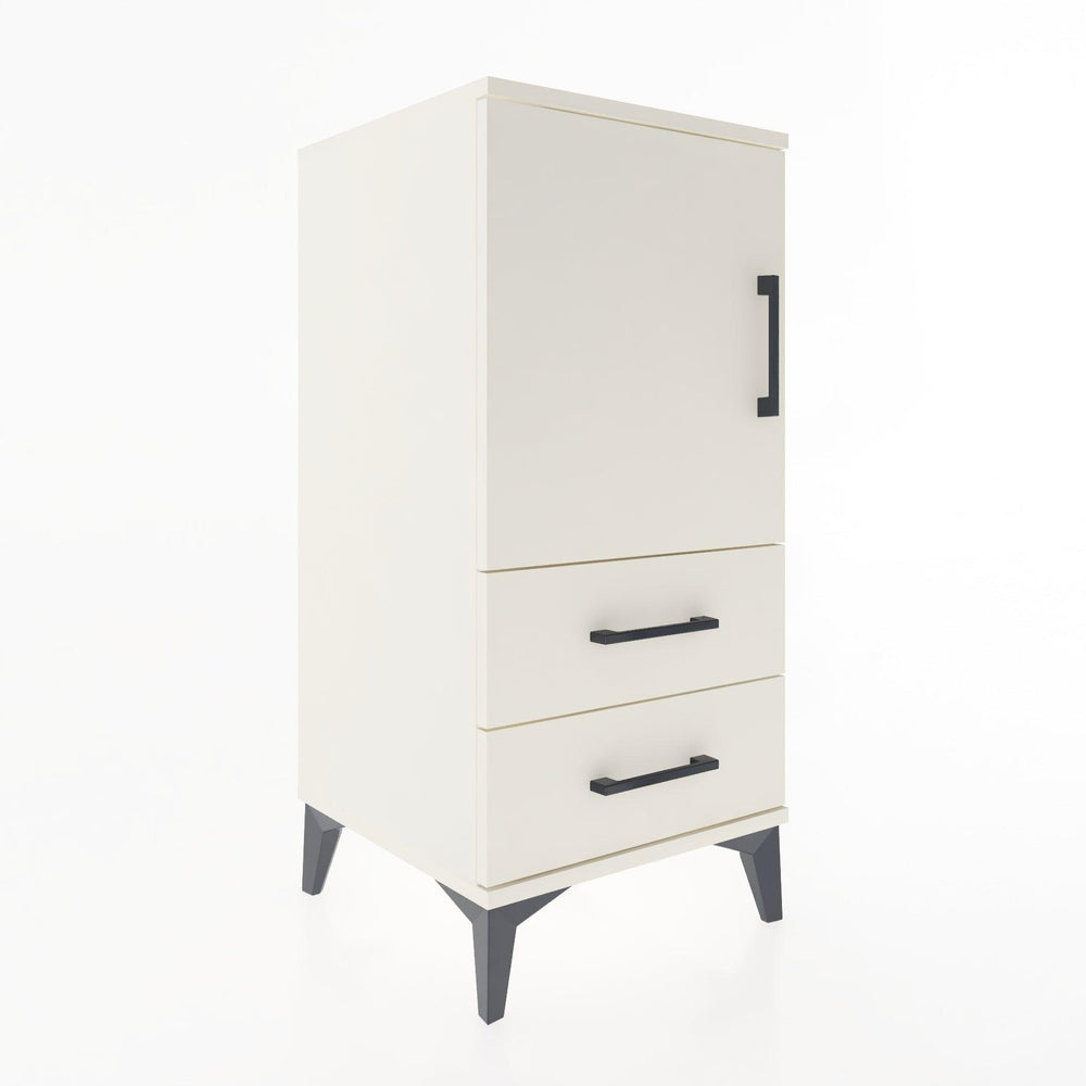 Woodntry Modular Nightstand Moonstone 44x44x84 cm with Cover and Drawer KC27-1