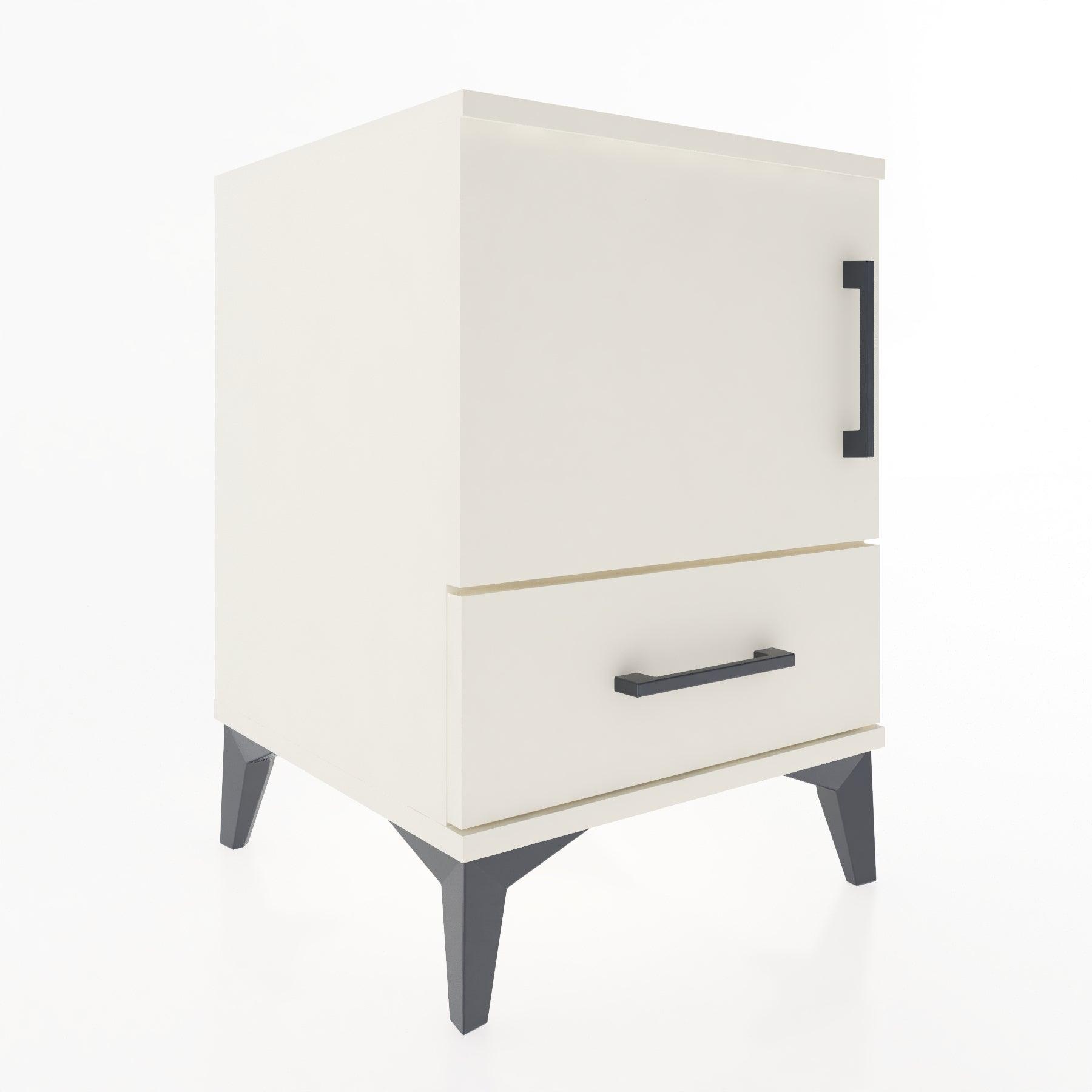 Woodntry Modular Nightstand Moonstone 44x44x52 cm with Cover and Drawer KC5-1
