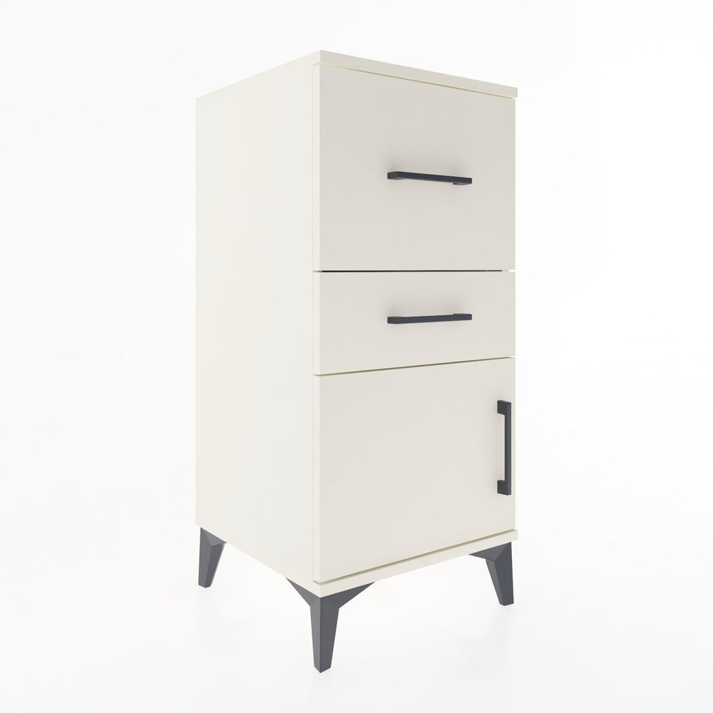 Woodntry Modular Nightstand Moonstone 44x44x84 cm with Cover and Drawer KC49-1