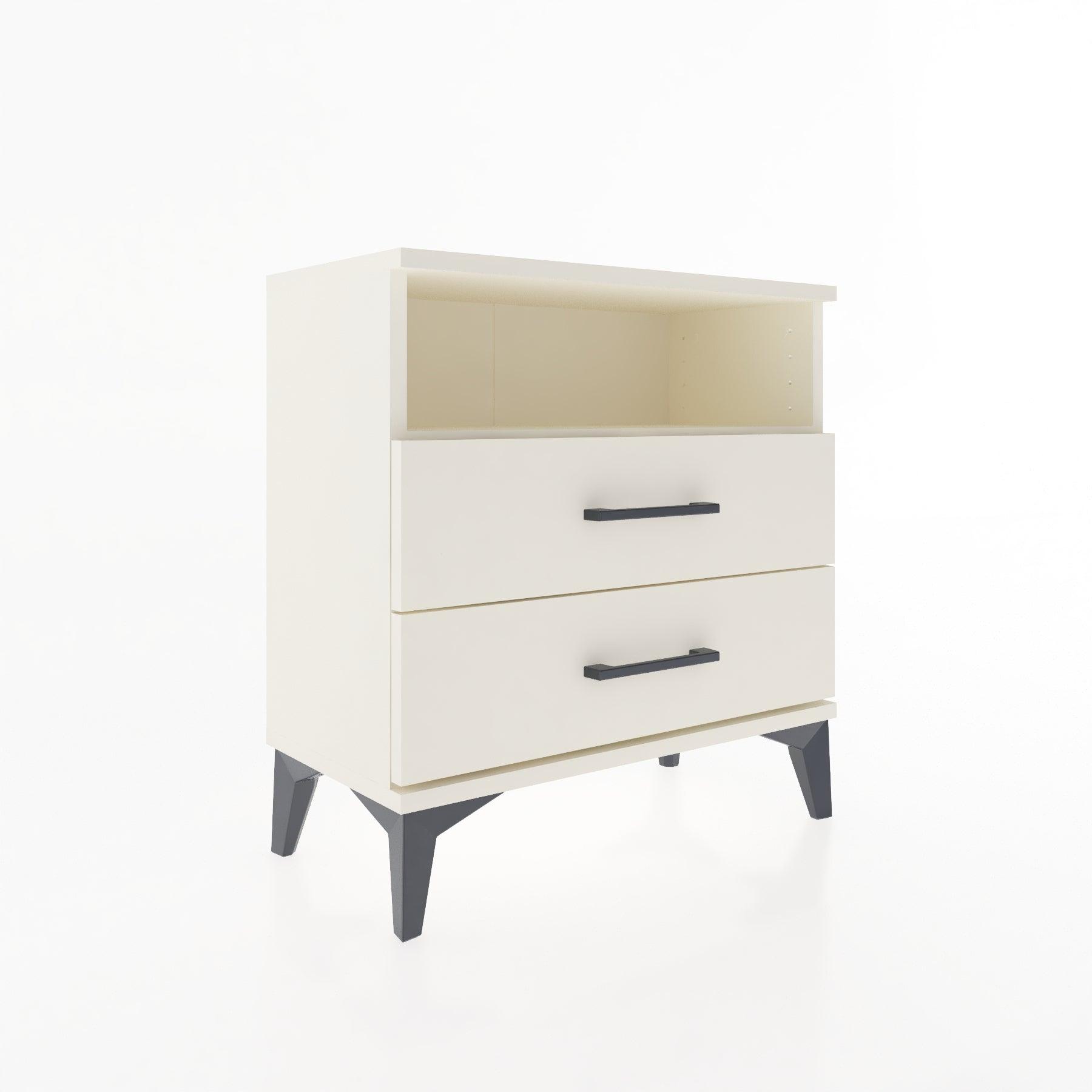 Woodntry Modular Nightstand Moonstone 60x30x52 cm with Drawer and Shelf CR5-1