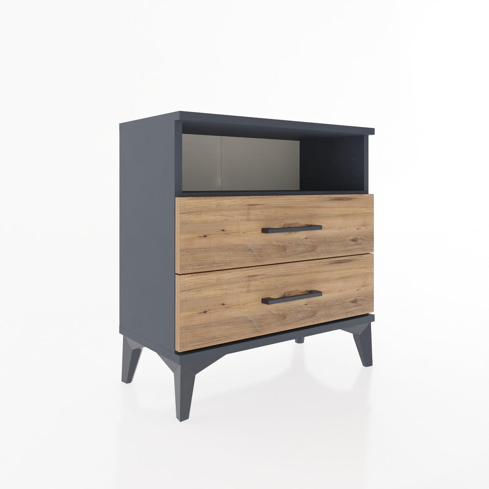 Woodntry Modular Nightstand Anthracite 60x30x52 cm with Drawers and Shelves CR5-2