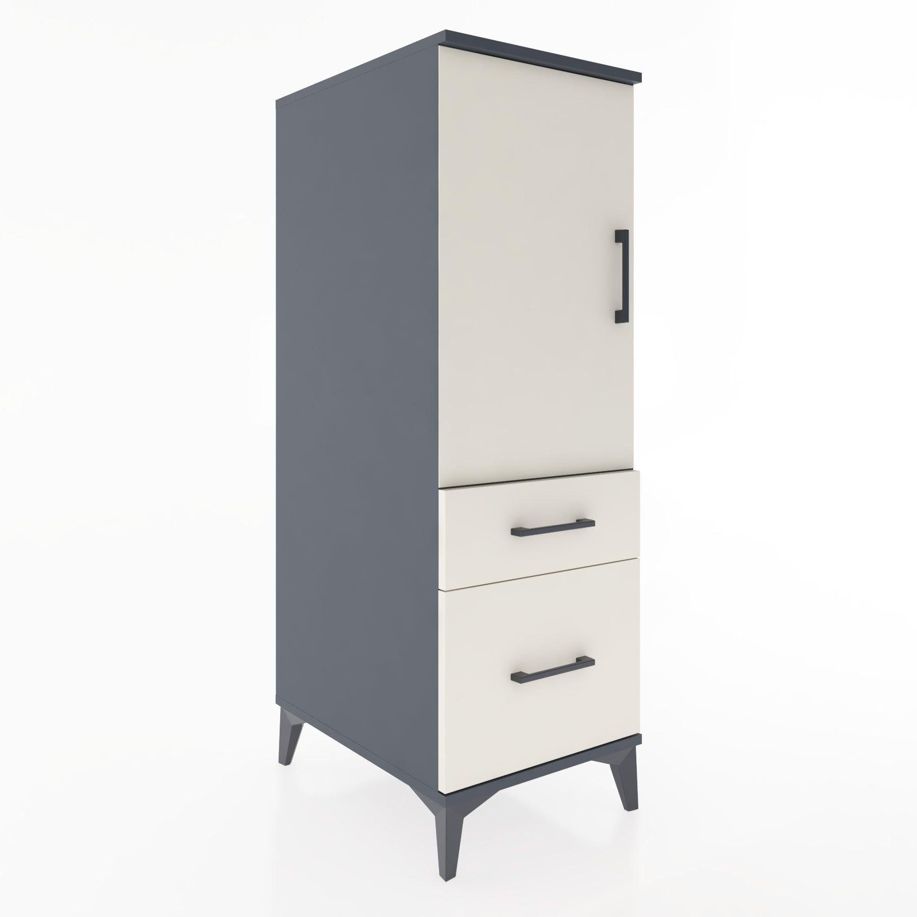Woodntry Modular Cabinet Anthracite 44x30x122 cm with Doors and Drawers KC5-2