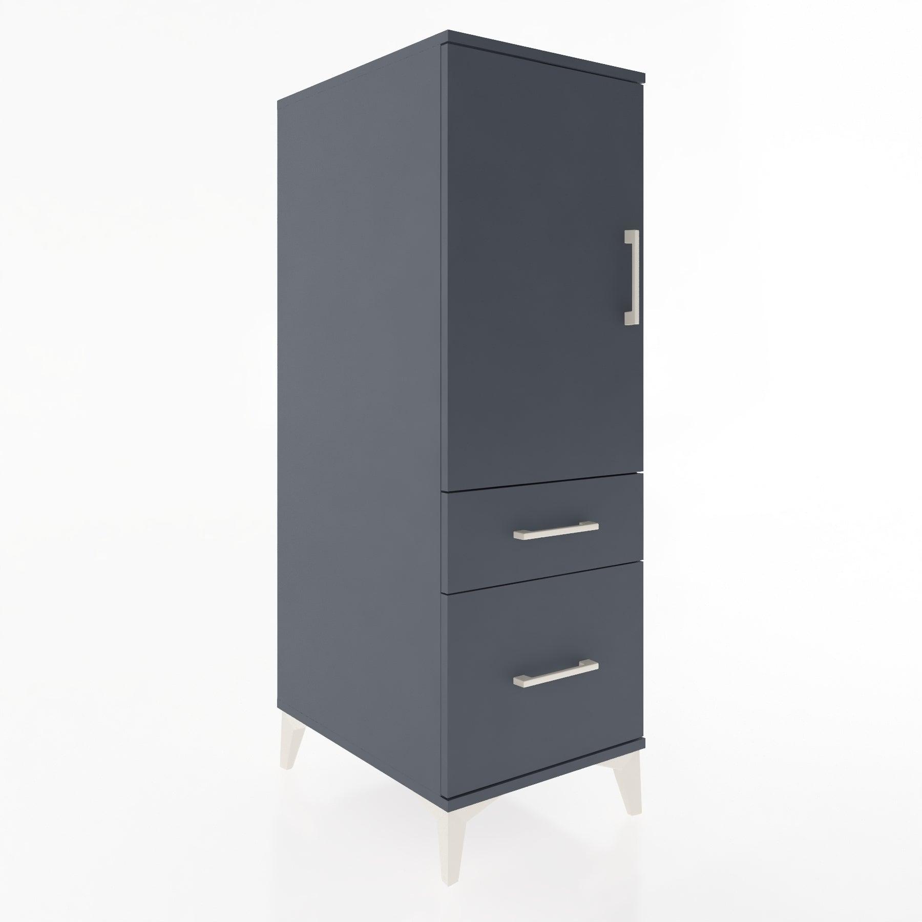 Woodntry Modular Cabinet Anthracite 44x30x122 cm with Doors and Drawers KC105-2