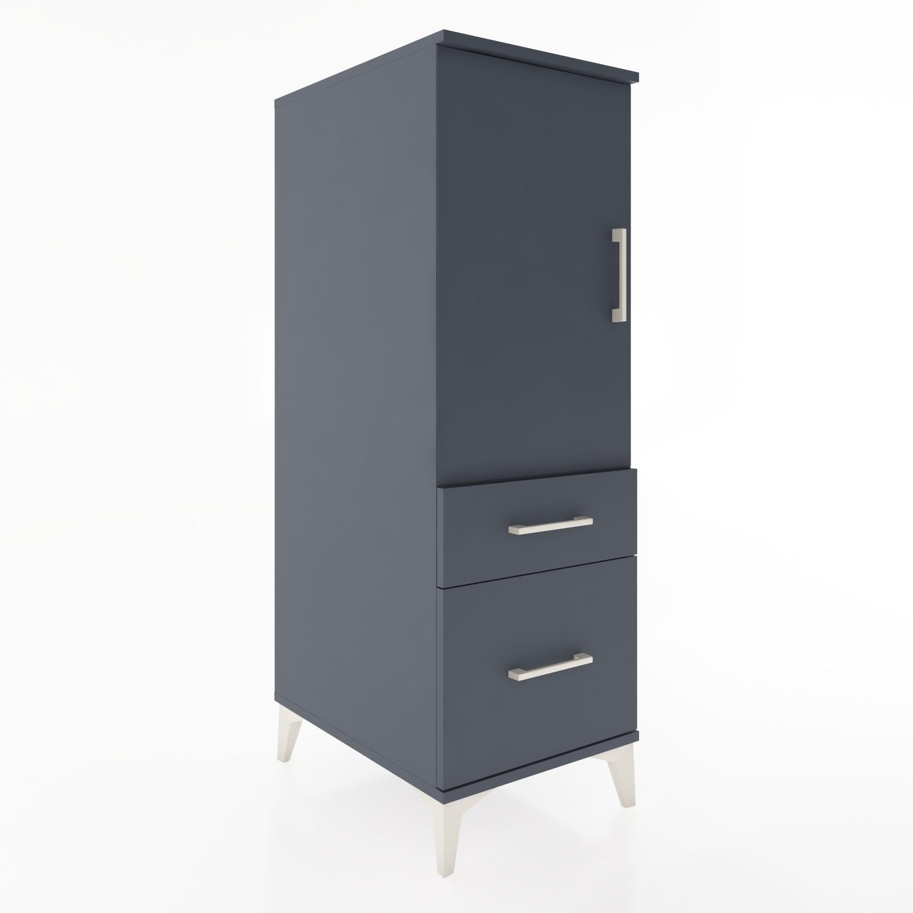 Woodntry Modular Cabinet Anthracite 44x30x122 cm with Doors and Drawers KC5-2