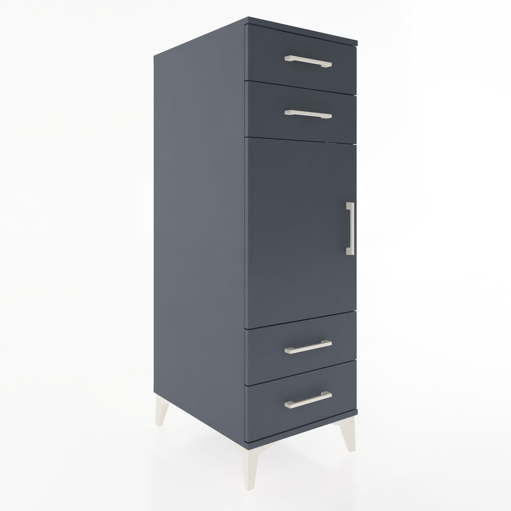 Woodntry Modüler Dolap Antrasit 44x59x122 cm Kapaklı ve Çekmeceli KC55-2