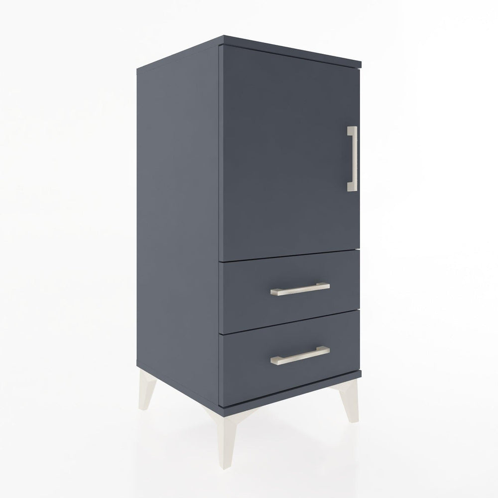 Woodntry Modular Nightstand Anthracite 44x44x84 cm with Cover and Drawer KC27-2