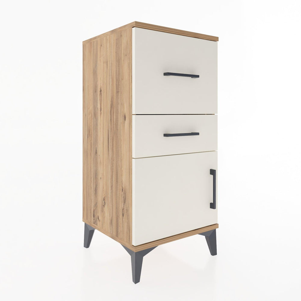 Woodntry Modular Nightstand Pine 44x44x84 cm with Cover and Drawer KC49-3