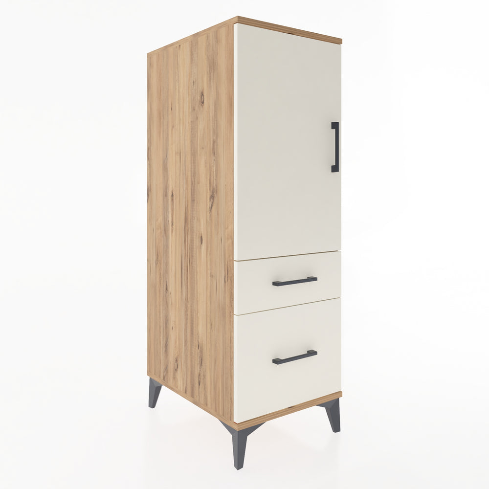 Woodntry Modüler Dolap Çam 44x59x122 cm Kapaklı ve Çekmeceli KC105-3