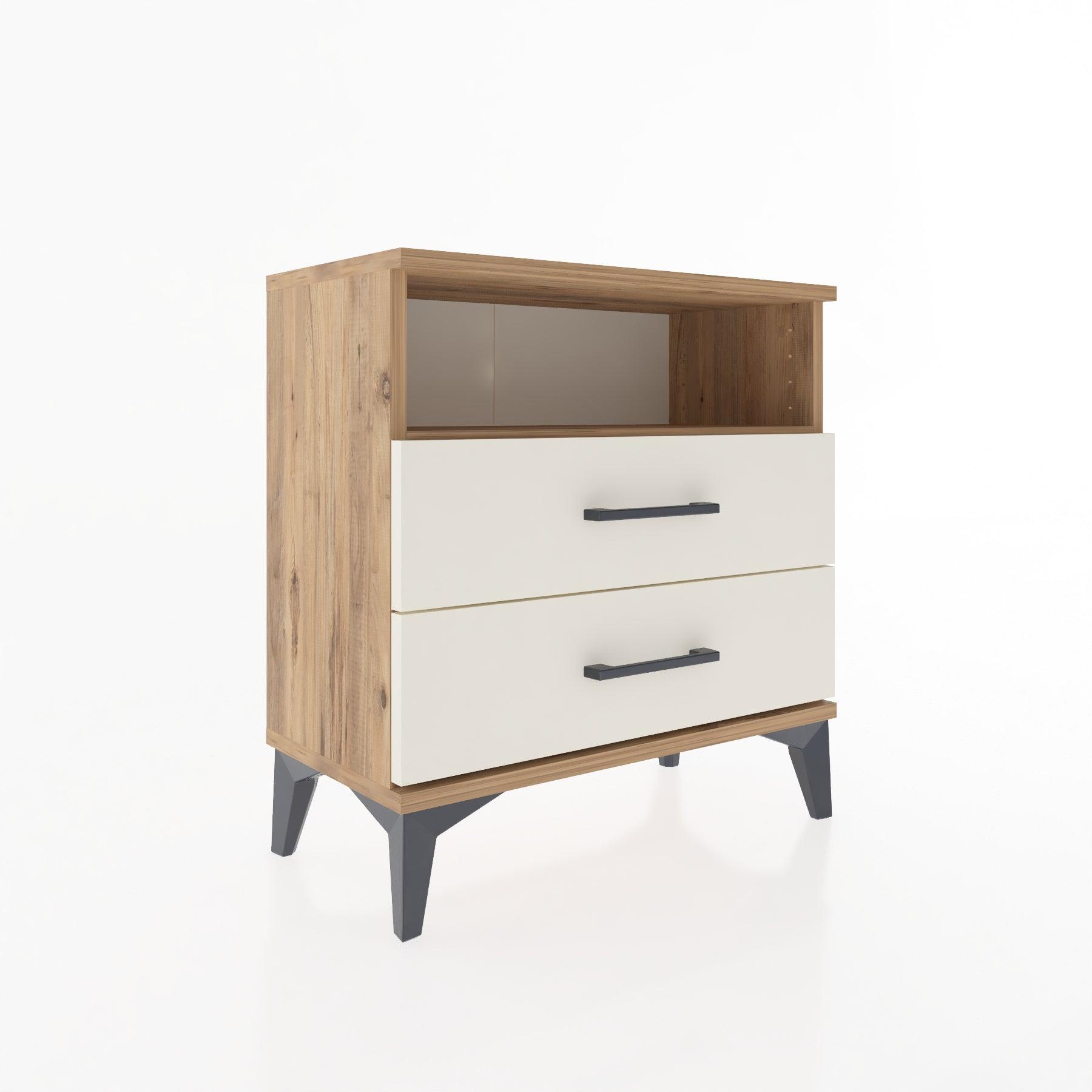Woodntry Modular Nightstand Pine 60x30x52 cm with Drawers and Shelves CR5-3