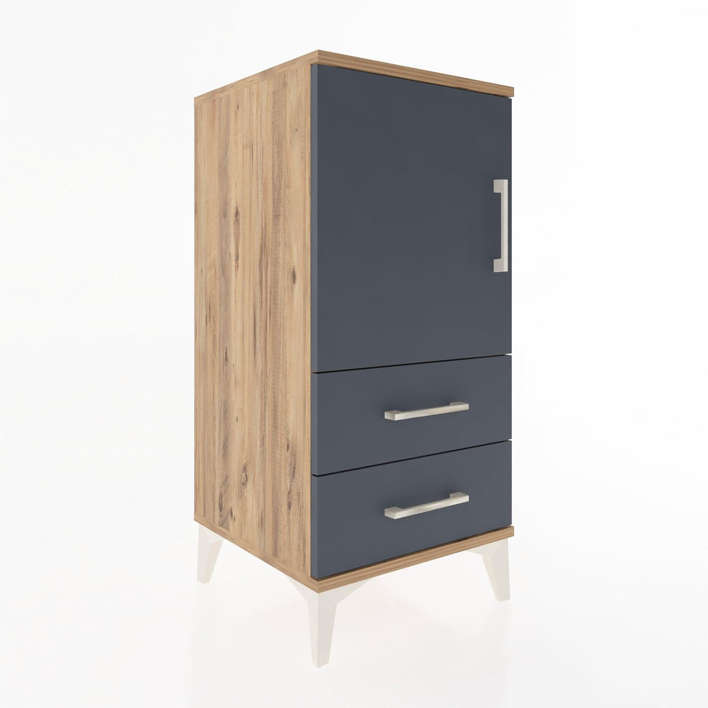Woodntry Modular Nightstand Pine 44x44x84 cm with Cover and Drawer KC27-3