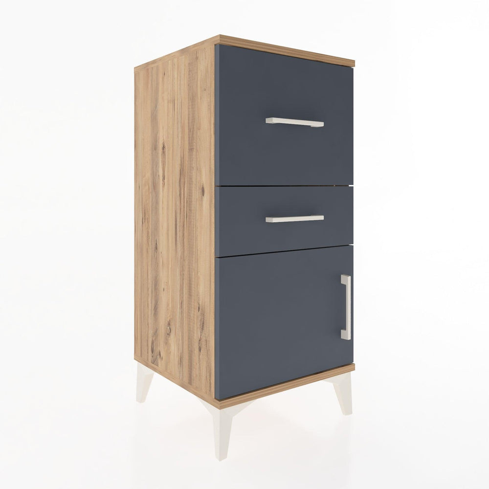 Woodntry Modular Nightstand Pine 44x44x84 cm with Cover and Drawer KC49-3