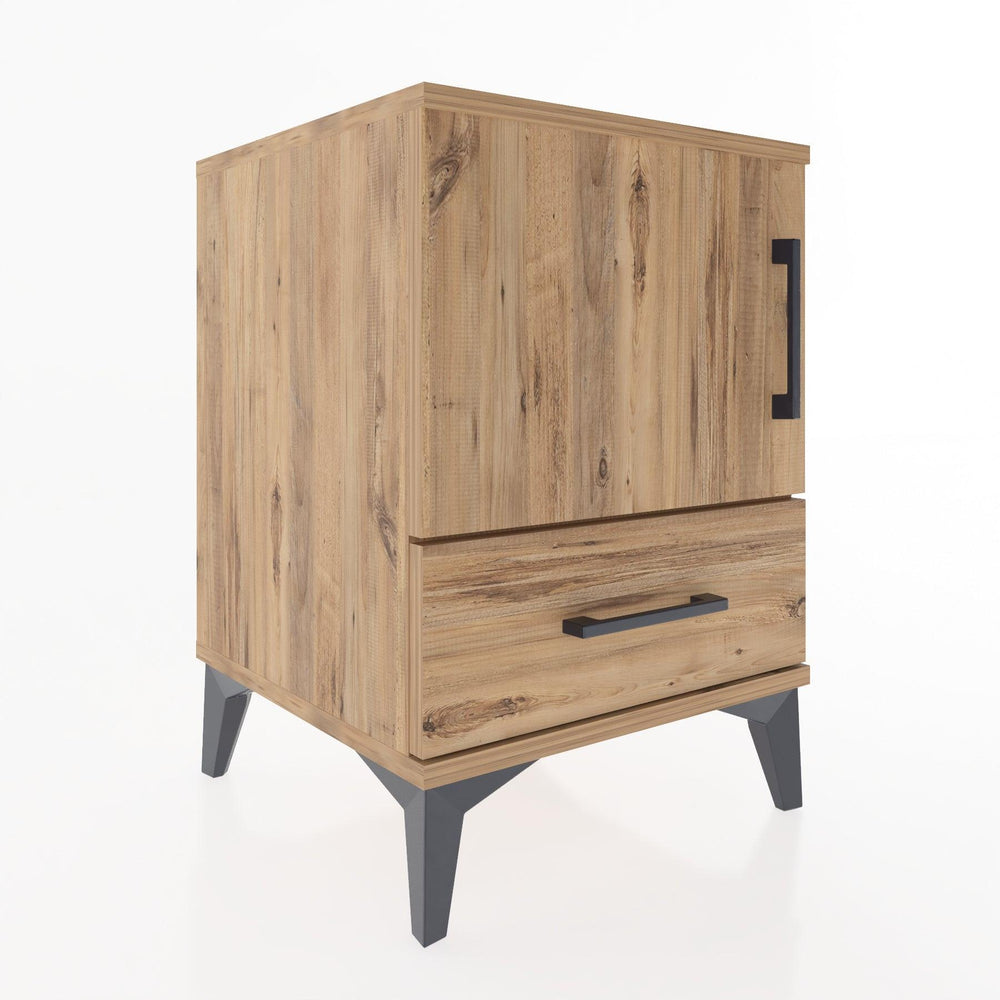 Woodntry Modular Nightstand Pine 44x44x52 cm with Cover and Drawer KC5-3