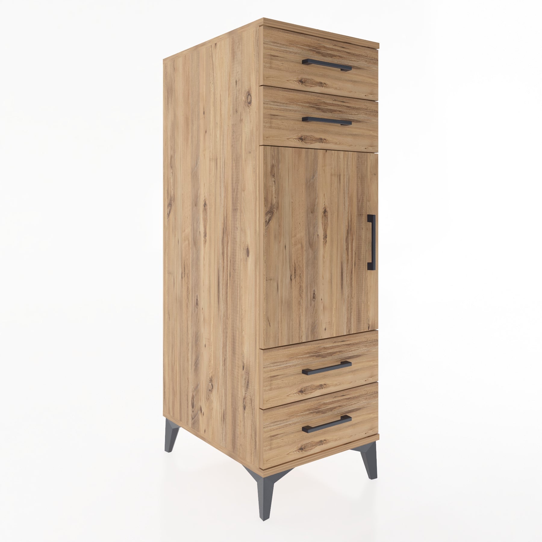 Woodntry Modular Cabinet Pine 44x59x122 cm with Doors and Drawers KC55-3