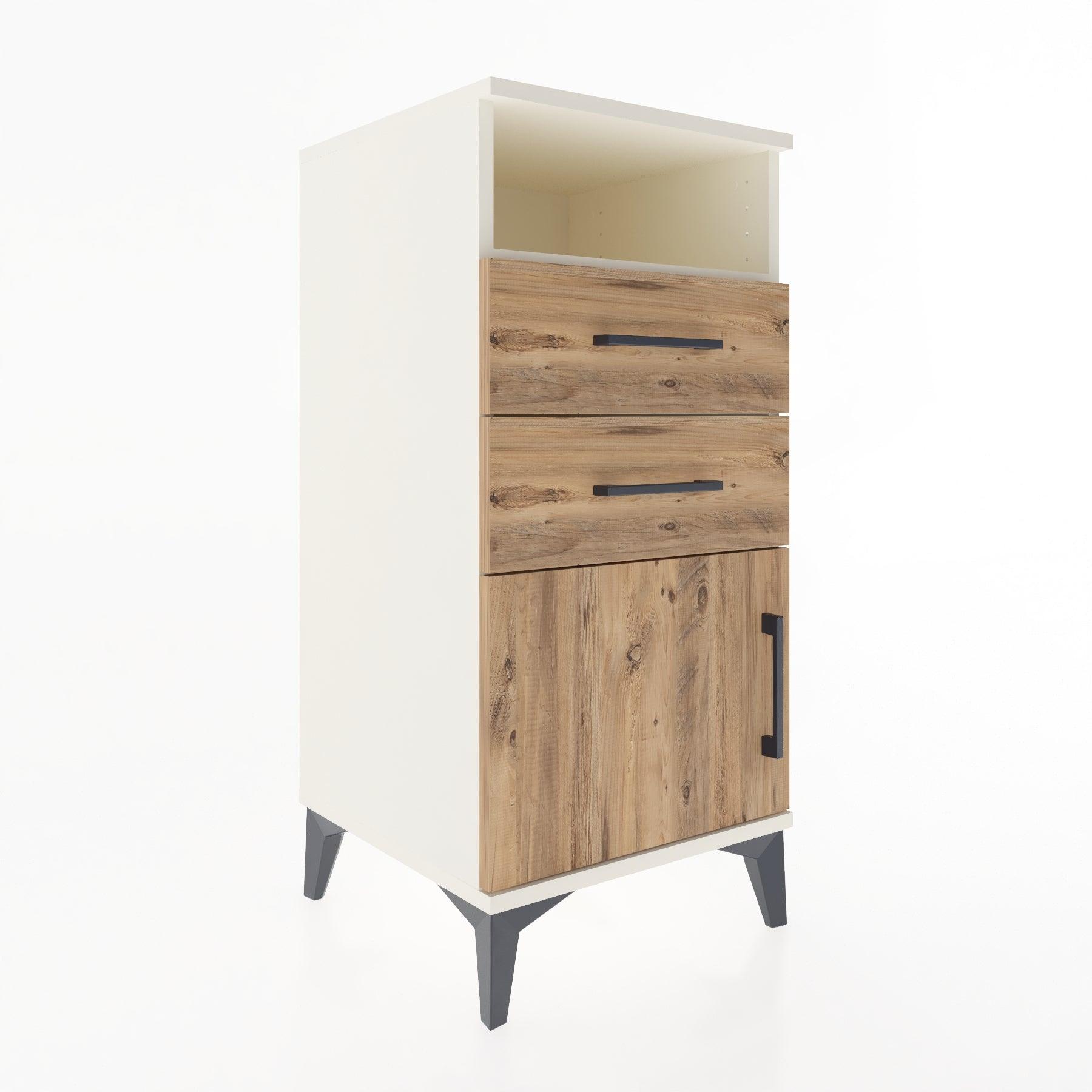 Woodntry Modular Nightstand Moonstone 44x44x84 cm Functional F50-1