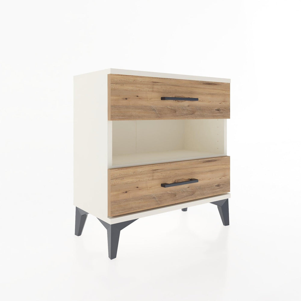 Woodntry Modular Nightstand Moonstone 60x30x52 cm with Drawer and Shelf CR6-1