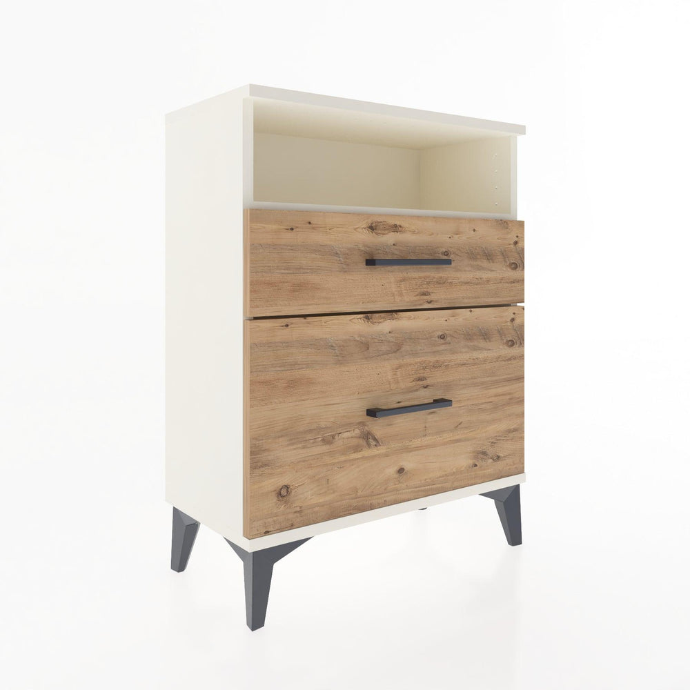 Woodntry Modular Nightstand Moonstone 60x30x68 cm with Drawer and Shelf CR6-1