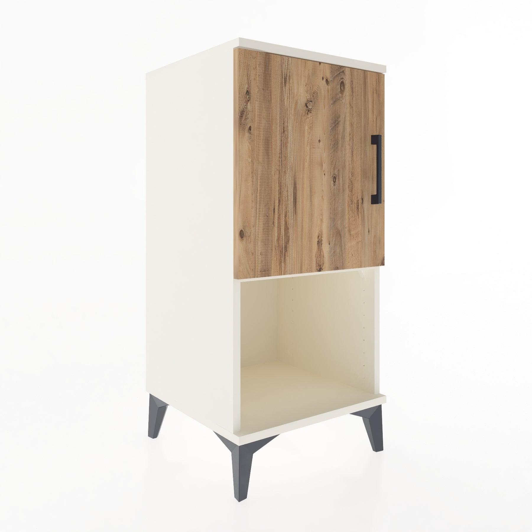 Woodntry Modular Nightstand Moonstone 44x44x84 cm with Cover and Shelf KR28-1