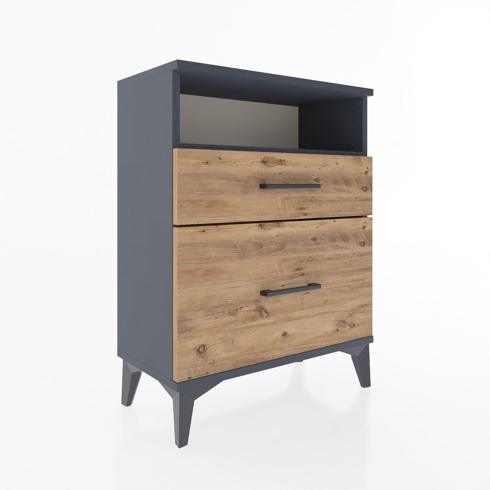 Woodntry Modular Nightstand Anthracite 60x30x68 cm with Drawer and Shelf CR6-2
