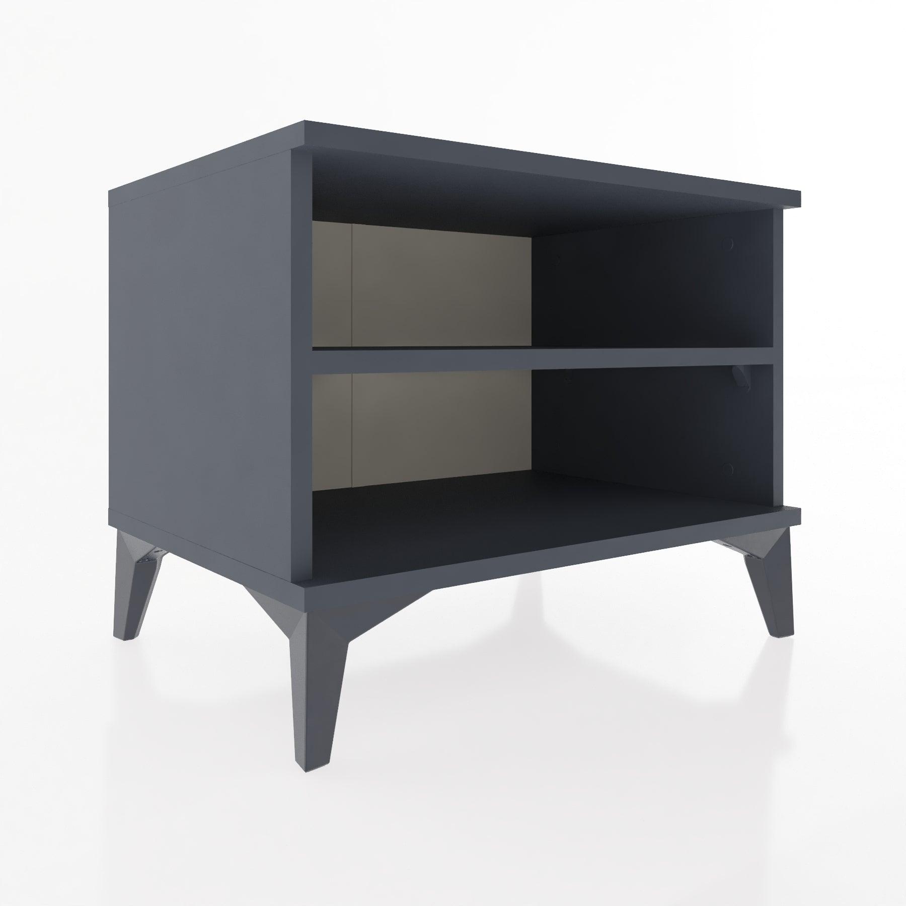 Woodntry Modular Nightstand Anthracite 60x44x68 cm with Shelf R6-2