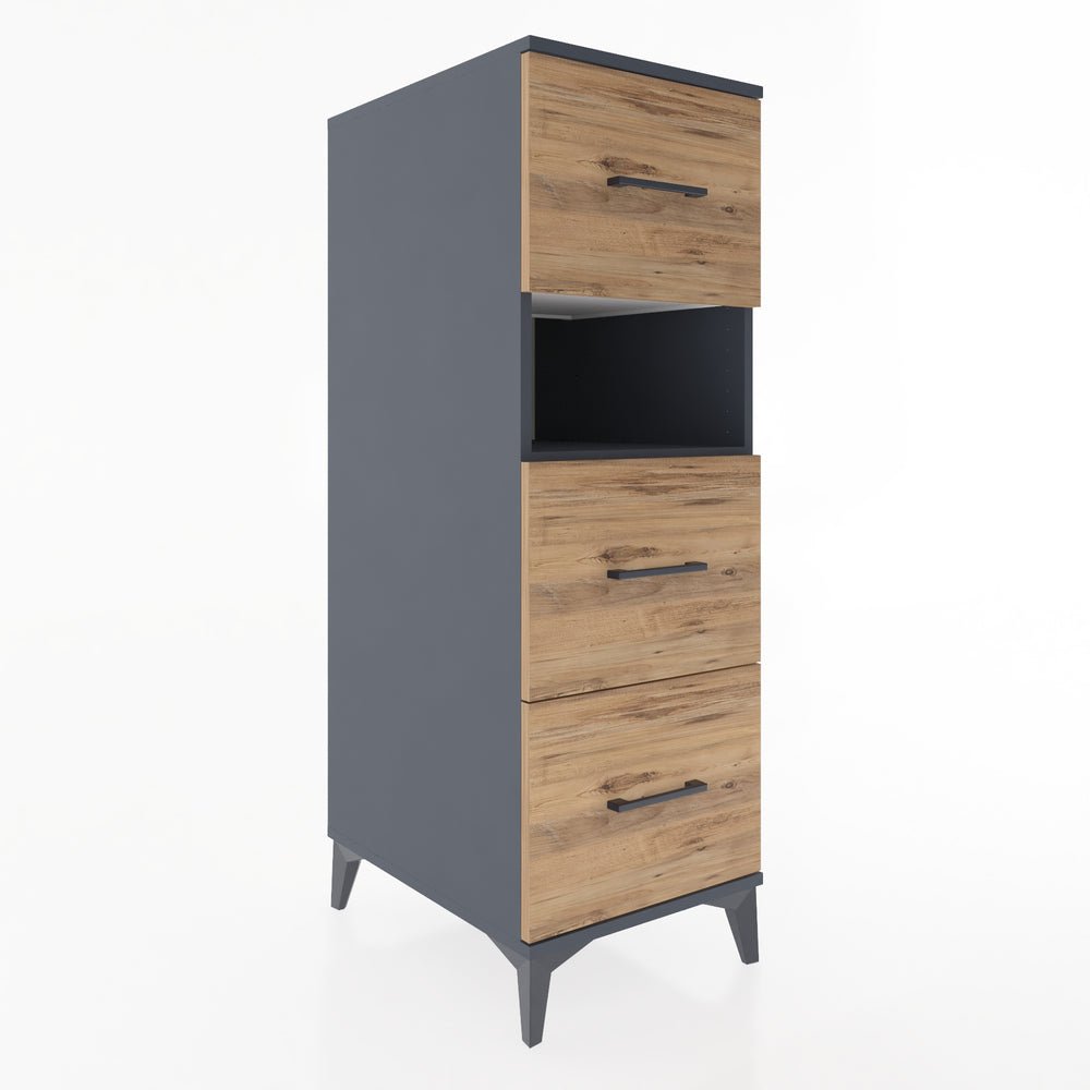 Woodntry Modular Cabinet Anthracite 44x59x122 cm with Drawers and Shelves CR106-2