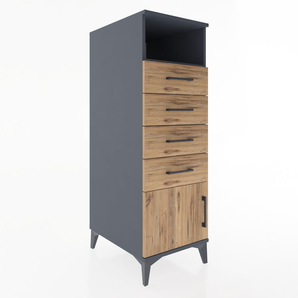 Woodntry Modüler Dolap Antrasit 44x59x122 cm Fonksiyonel F56-2