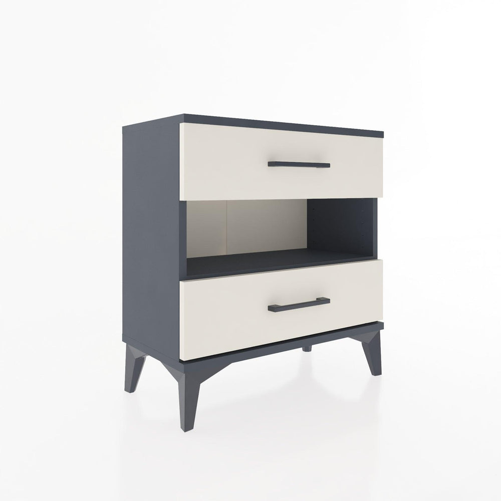 Woodntry Modular Nightstand Anthracite 60x30x52 cm with Drawers and Shelves CR6-2