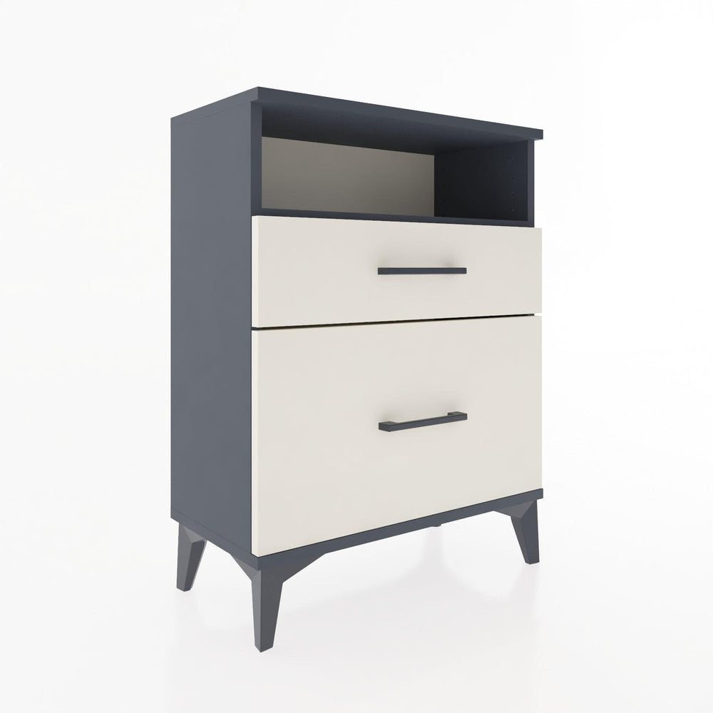 Woodntry Modular Nightstand Anthracite 60x30x68 cm with Drawer and Shelf CR6-2