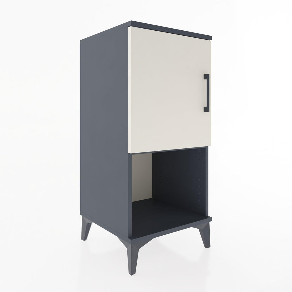 Woodntry Modular Nightstand Anthracite 44x44x84 cm with Cover and Shelf KR28-2