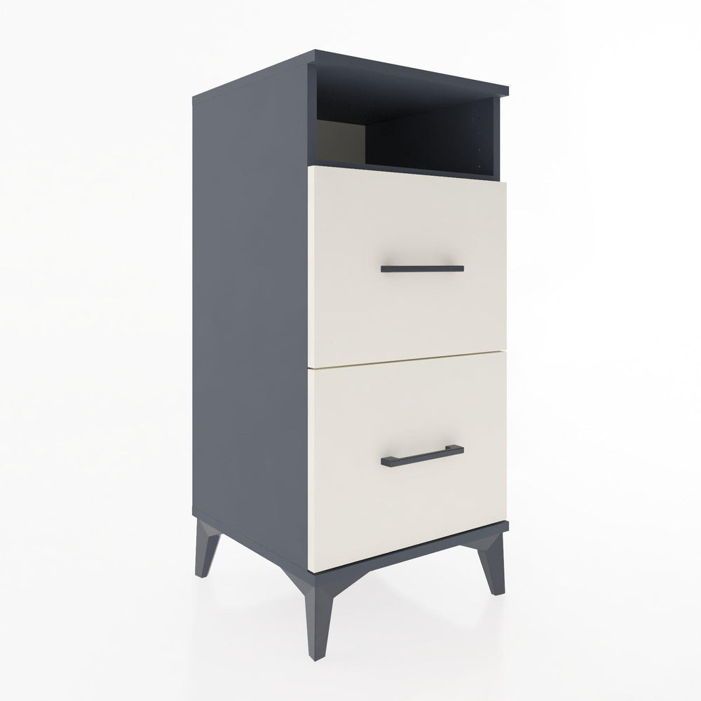 Woodntry Modular Nightstand Anthracite 44x44x84 cm with Drawers and Shelves CR6-2