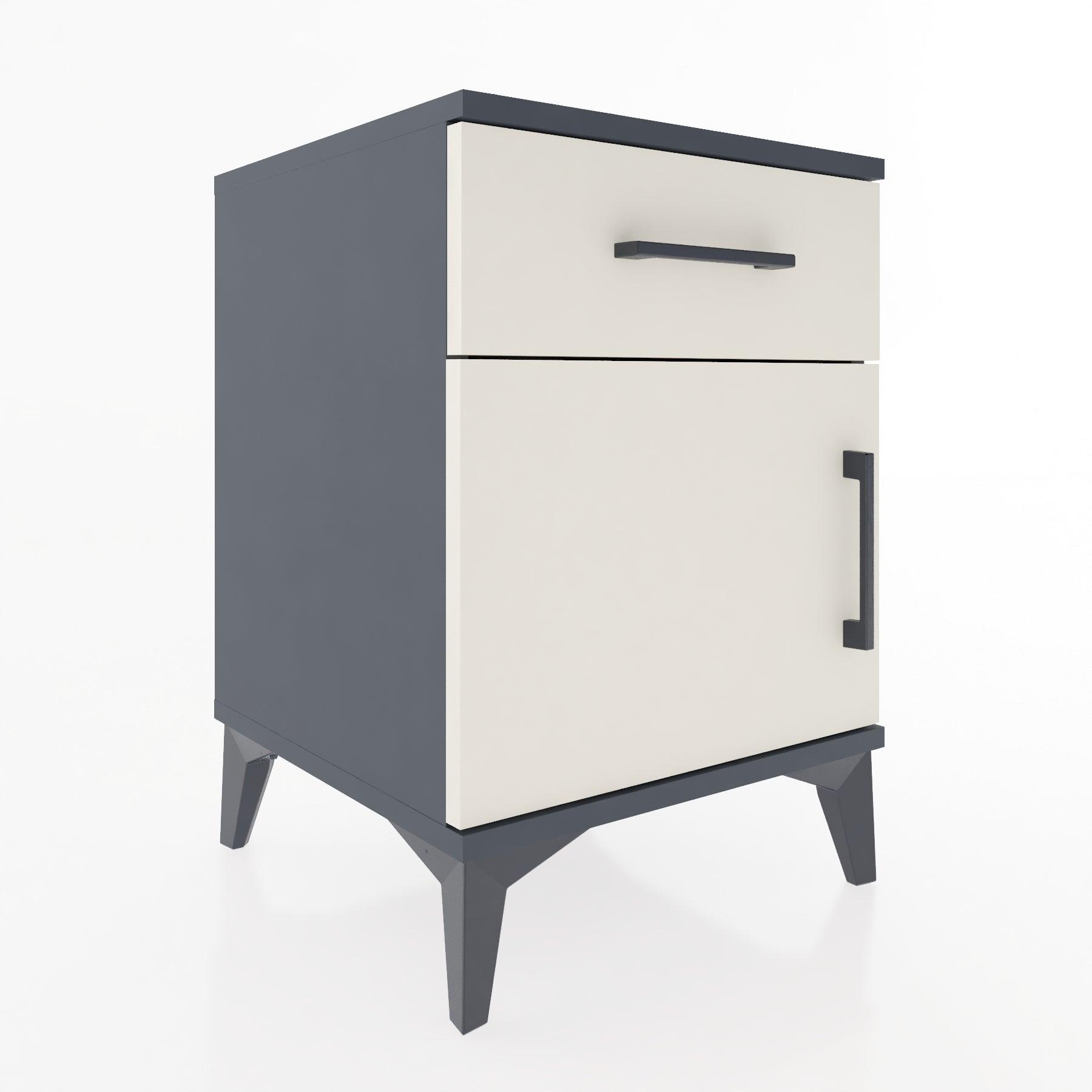 Woodntry Modular Nightstand Anthracite 44x44x52 cm with Cover and Drawer KC6-2