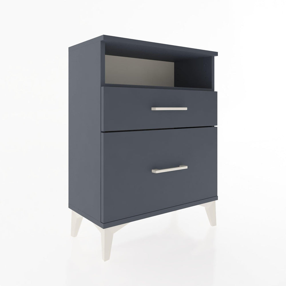Woodntry Modular Nightstand Anthracite 60x30x68 cm with Drawer and Shelf CR6-2