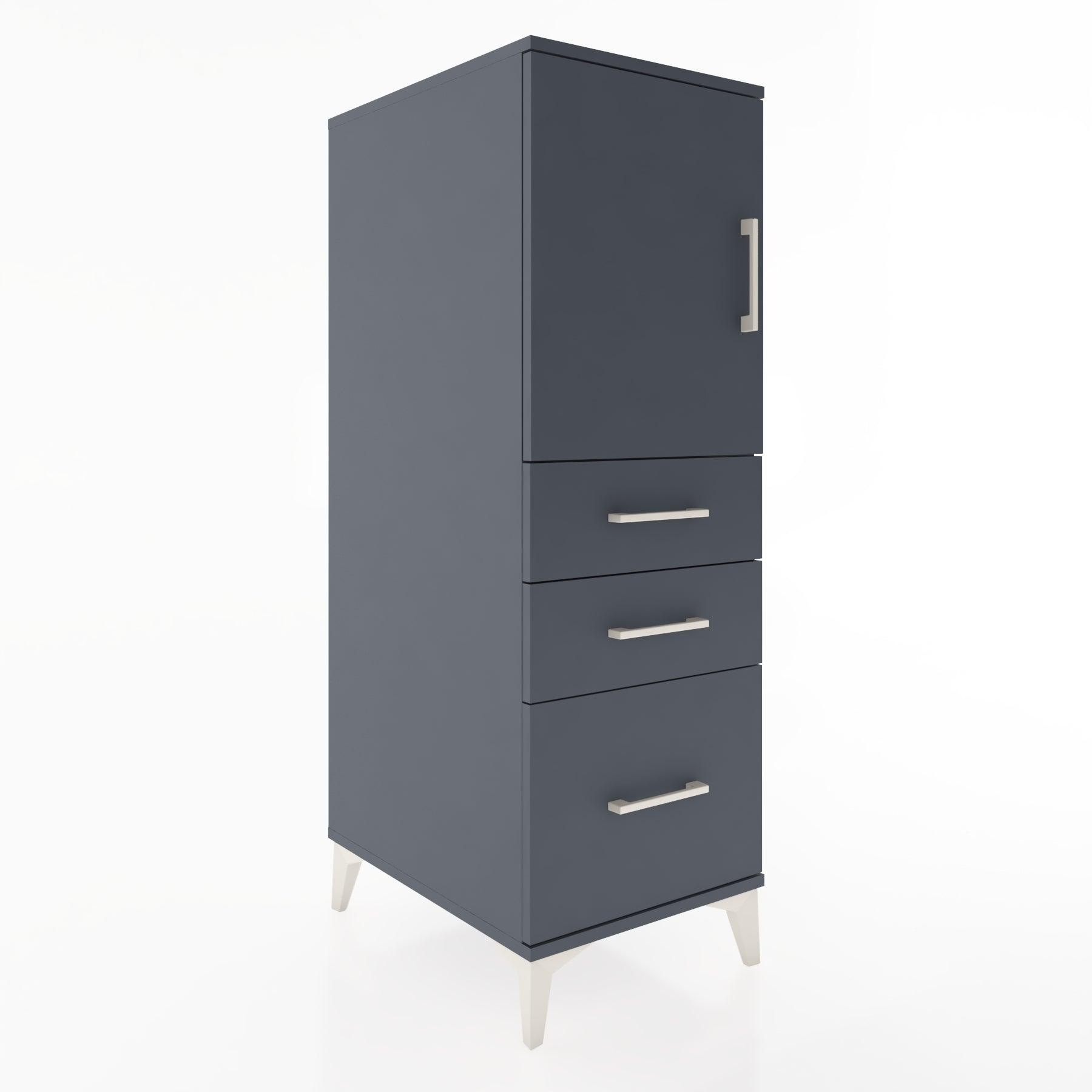 Woodntry Modular Cabinet Anthracite 44x30x122 cm with Doors and Drawers KC6-2