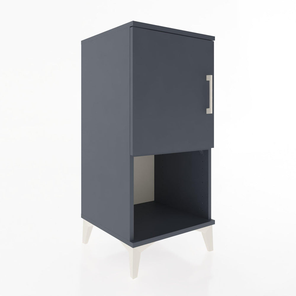 Woodntry Modular Nightstand Anthracite 44x44x84 cm with Cover and Shelf KR28-2