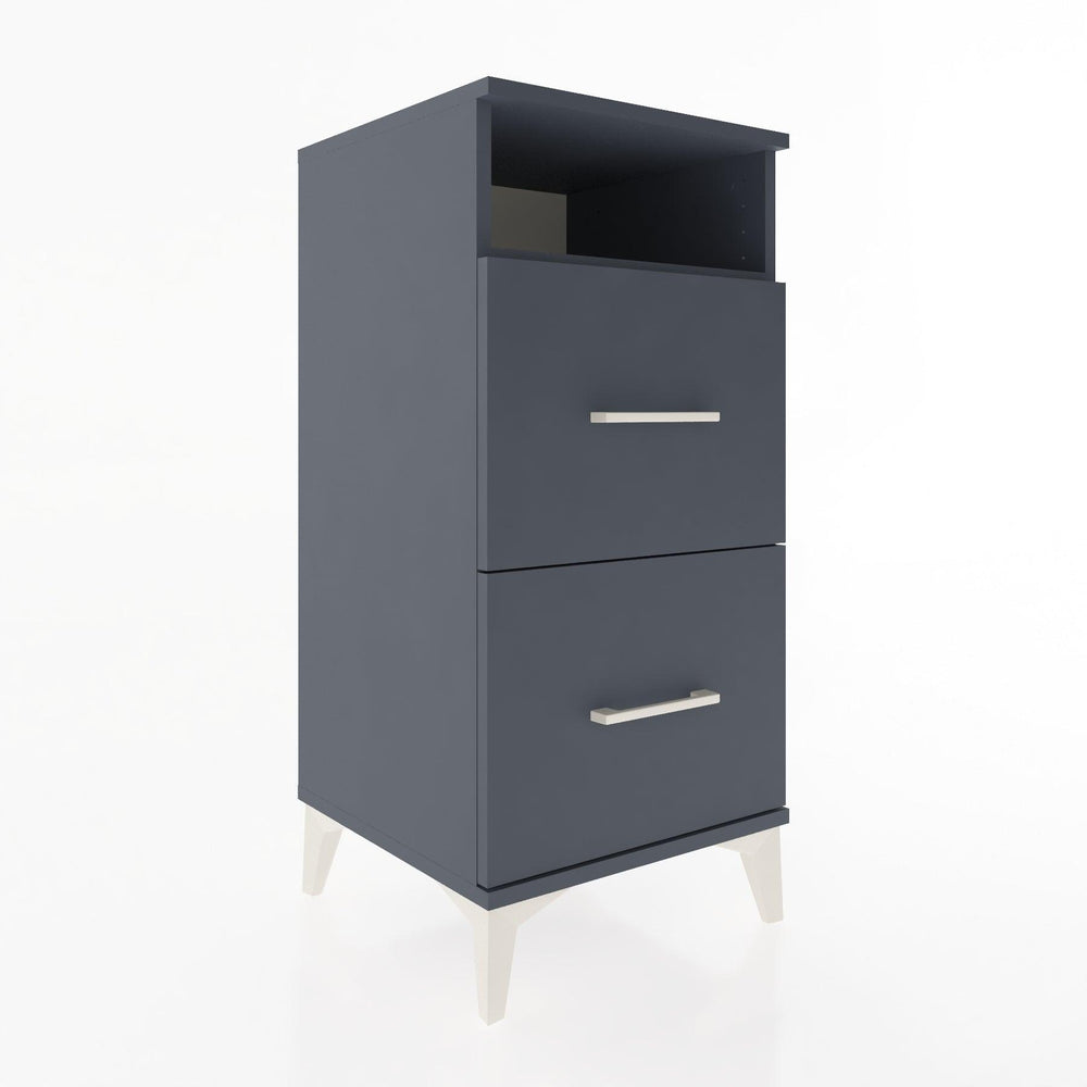 Woodntry Modular Nightstand Anthracite 44x44x84 cm with Drawers and Shelves CR6-2