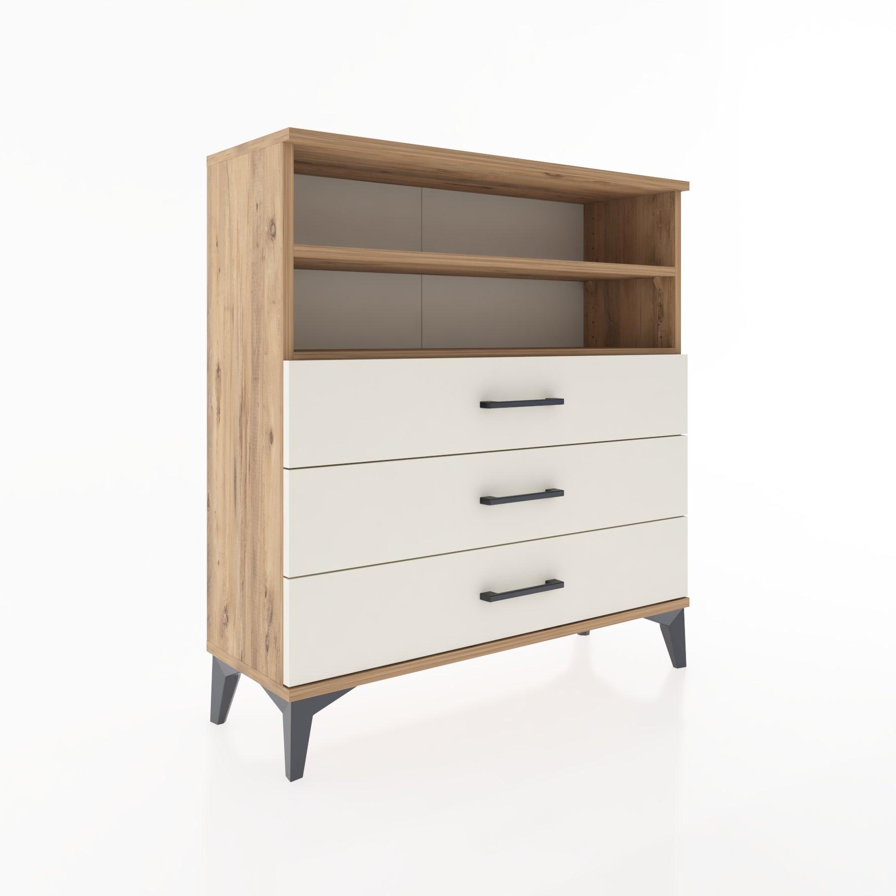Woodntry Modular Dresser Pine 88x30x84 cm with Drawers and Shelves CR6-3