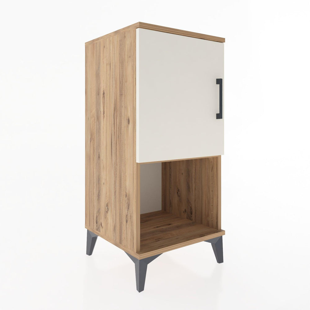 Woodntry Modüler Komodin Çam 44x44x84 cm Kapaklı ve Raflı KR28-3