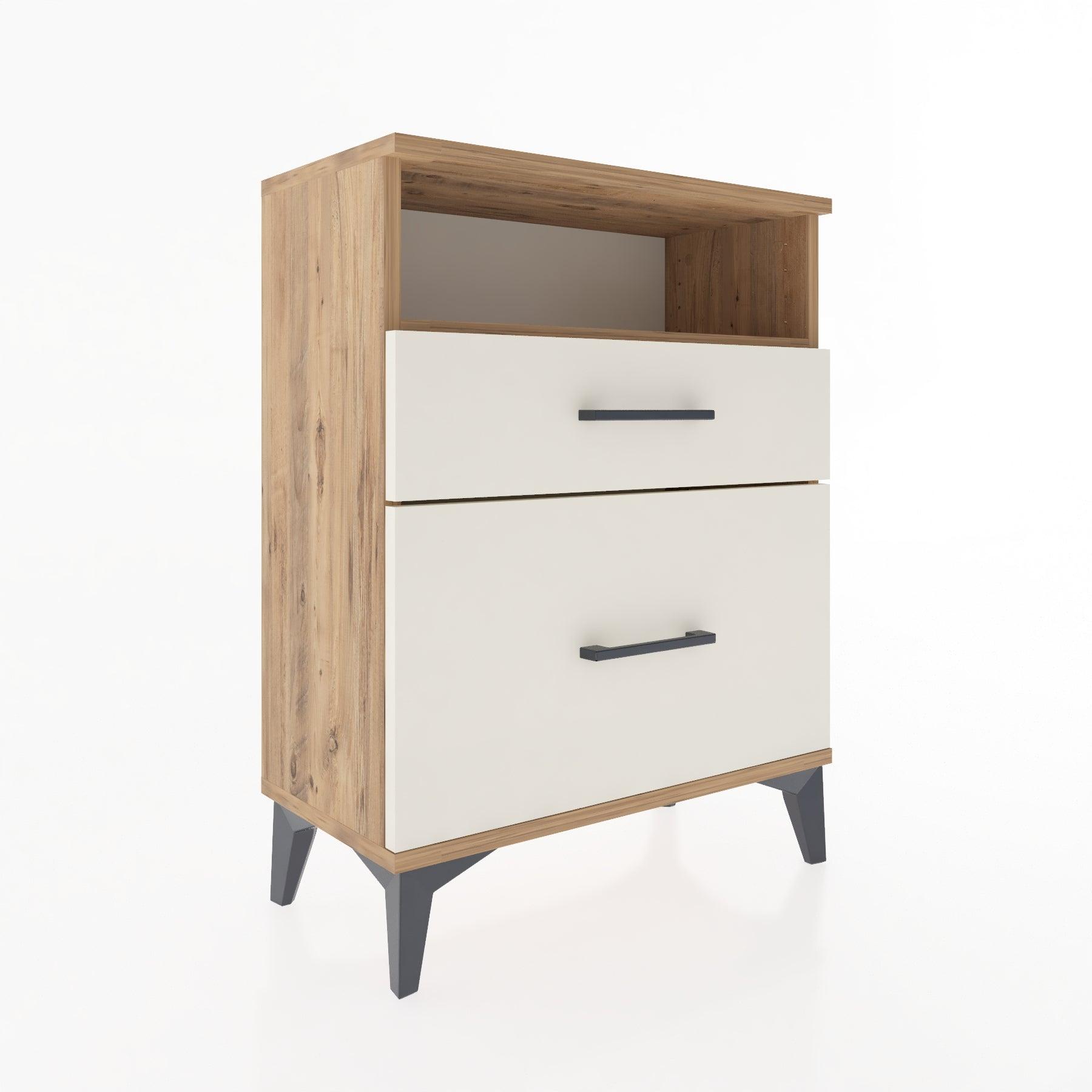 Woodntry Modular Nightstand Pine 60x30x68 cm with Drawers and Shelves CR6-3