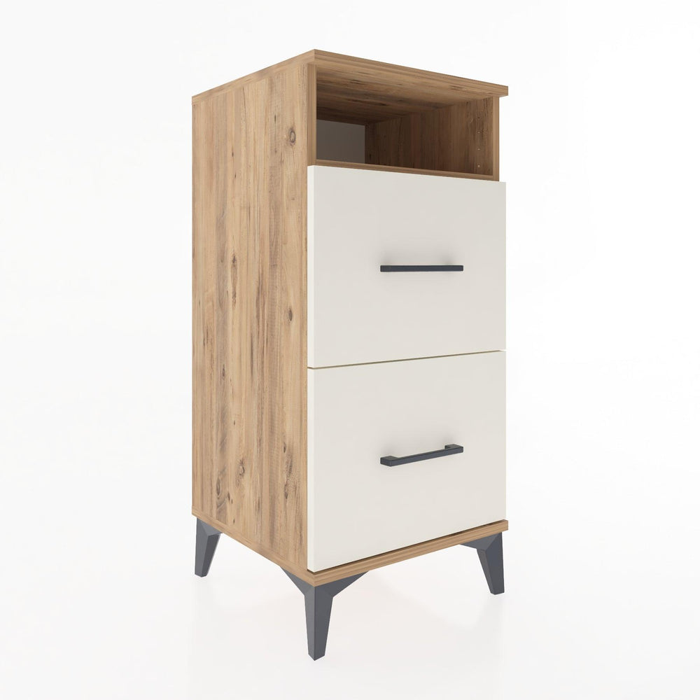Woodntry Modular Nightstand Pine 44x44x84 cm with Drawers and Shelves CR6-3