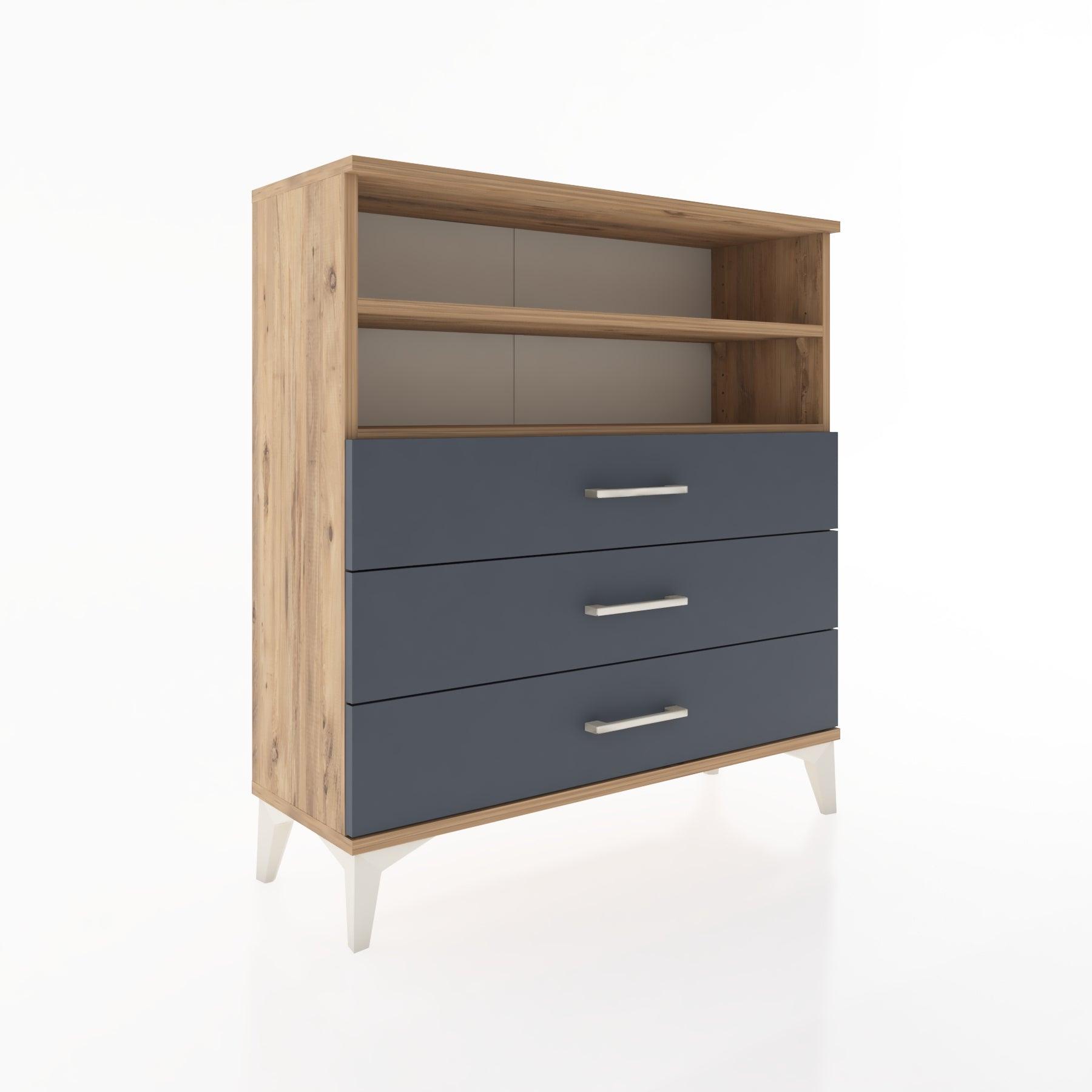Woodntry Modular Dresser Pine 88x30x84 cm with Drawers and Shelves CR6-3