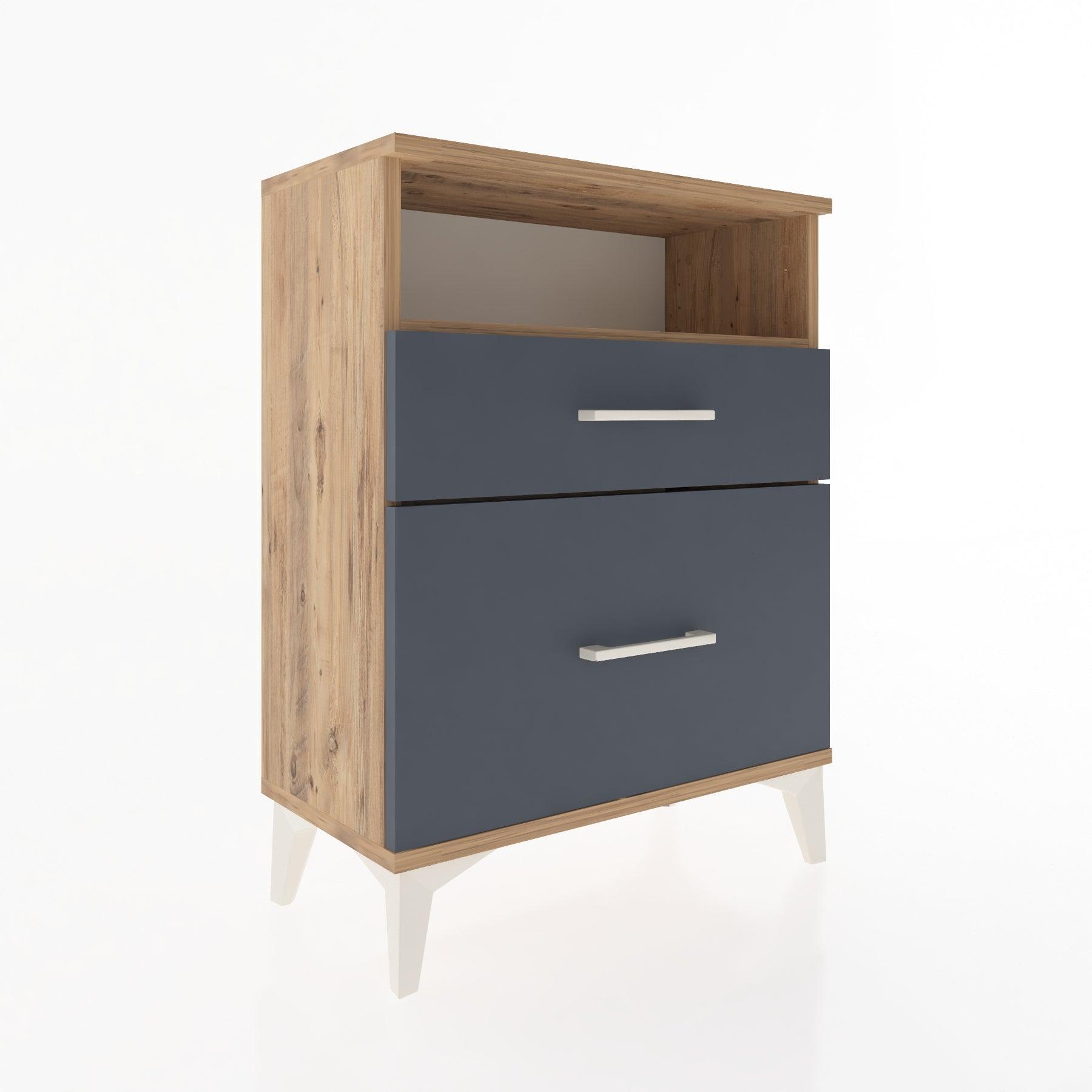 Woodntry Modular Nightstand Pine 60x30x68 cm with Drawers and Shelves CR6-3