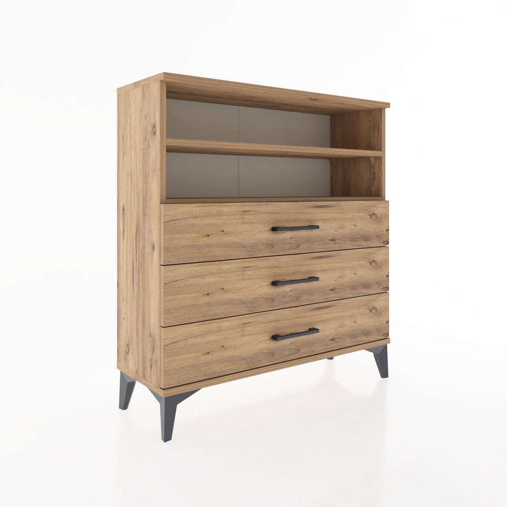 Woodntry Modüler Şifonyer Çam 88x30x84 cm Çekmeceli ve Raflı CR6-3