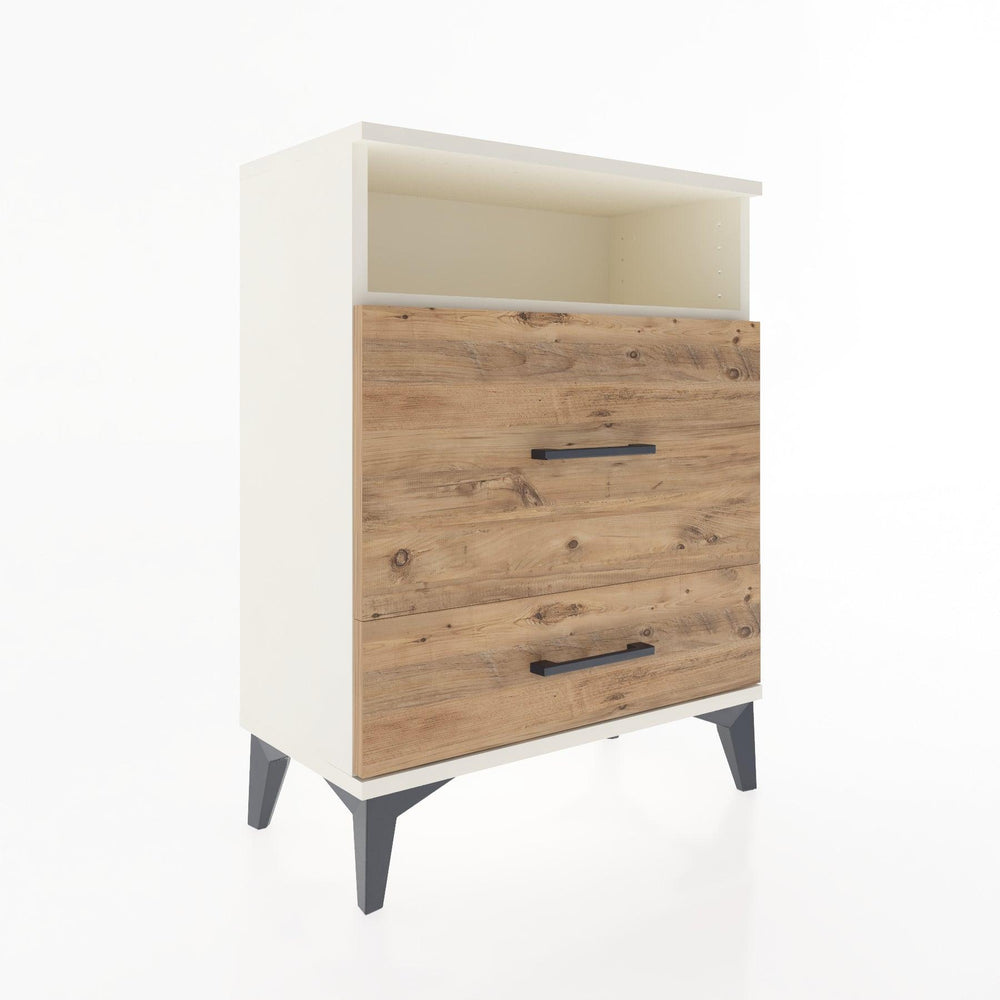 Woodntry Modular Nightstand Moonstone 60x30x68 cm with Drawer and Shelf CR7-1