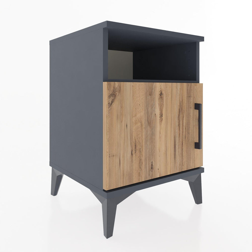 Woodntry Modular Nightstand Anthracite 44x44x52 cm with Cover and Shelf KR7-2