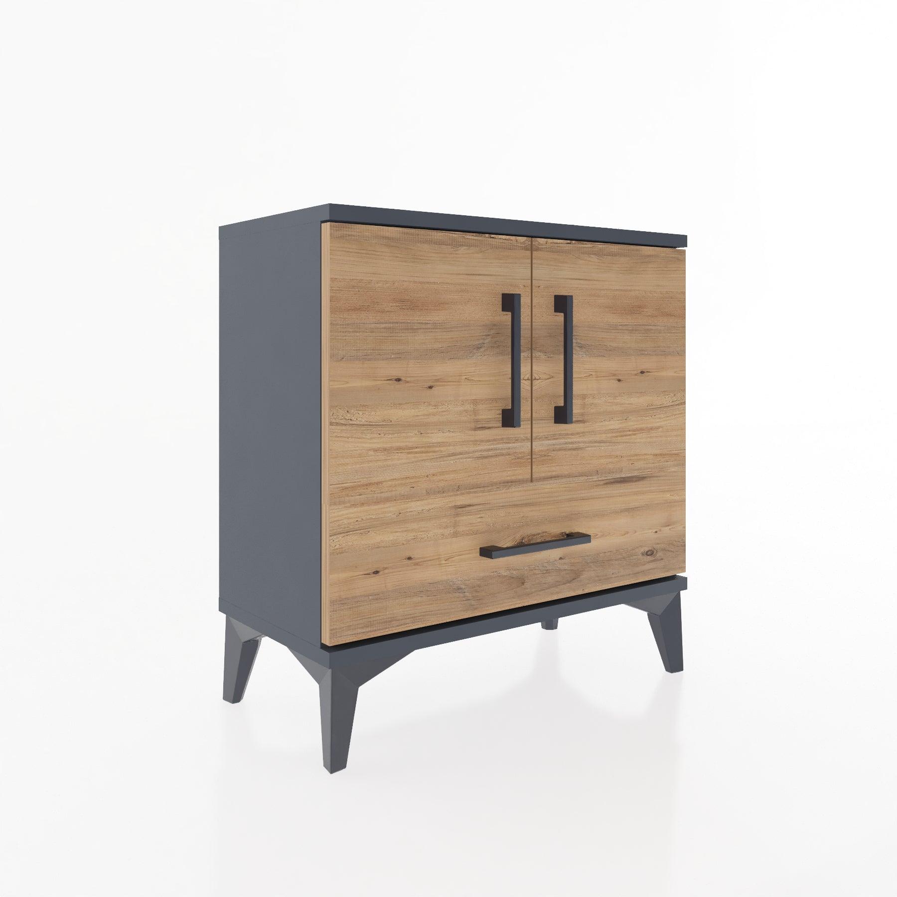 Woodntry Modular Nightstand Anthracite 60x30x52 cm with Cover and Drawer KC7-2
