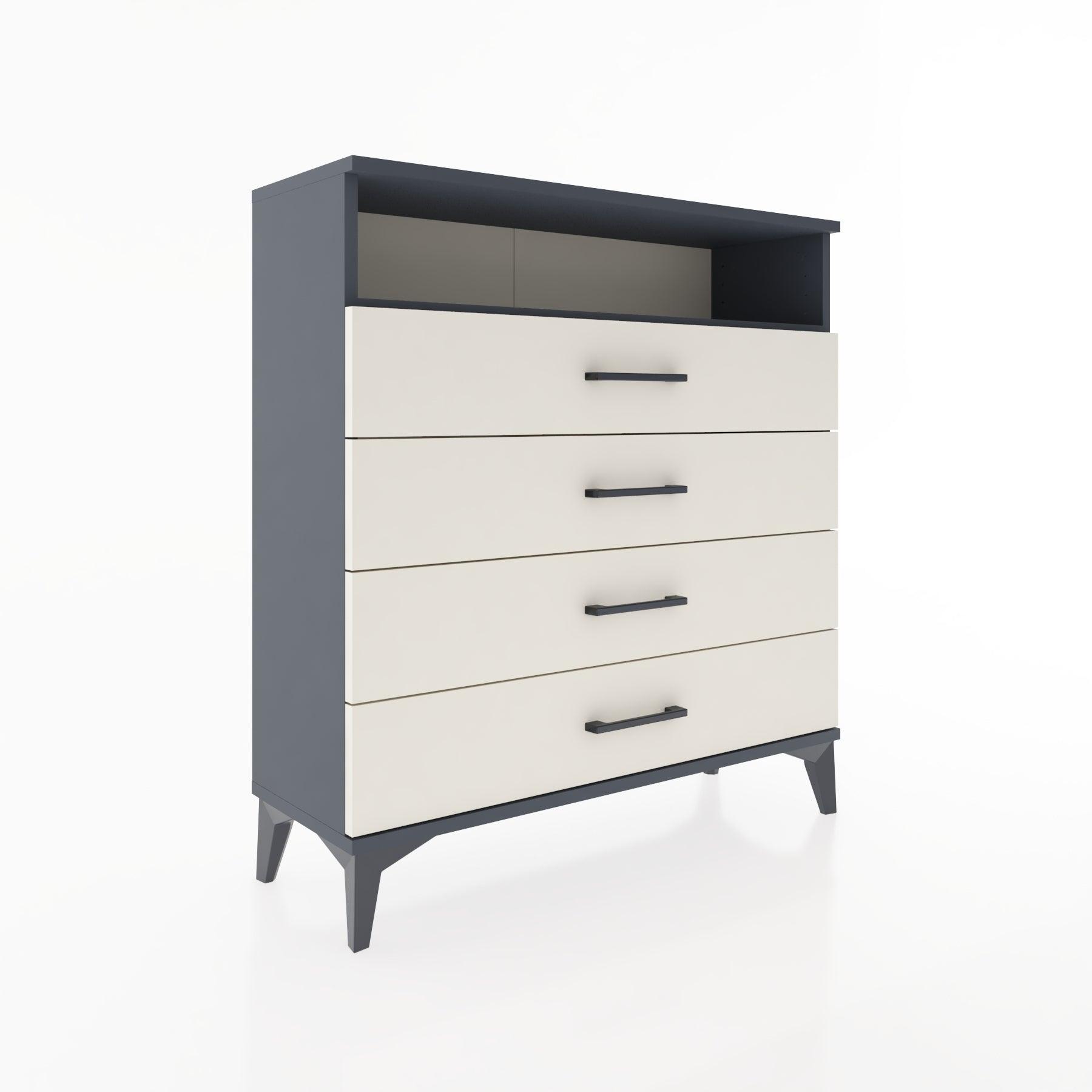 Woodntry Modular Dresser Anthracite 88x30x84 cm with Drawers and Shelves CR7-2