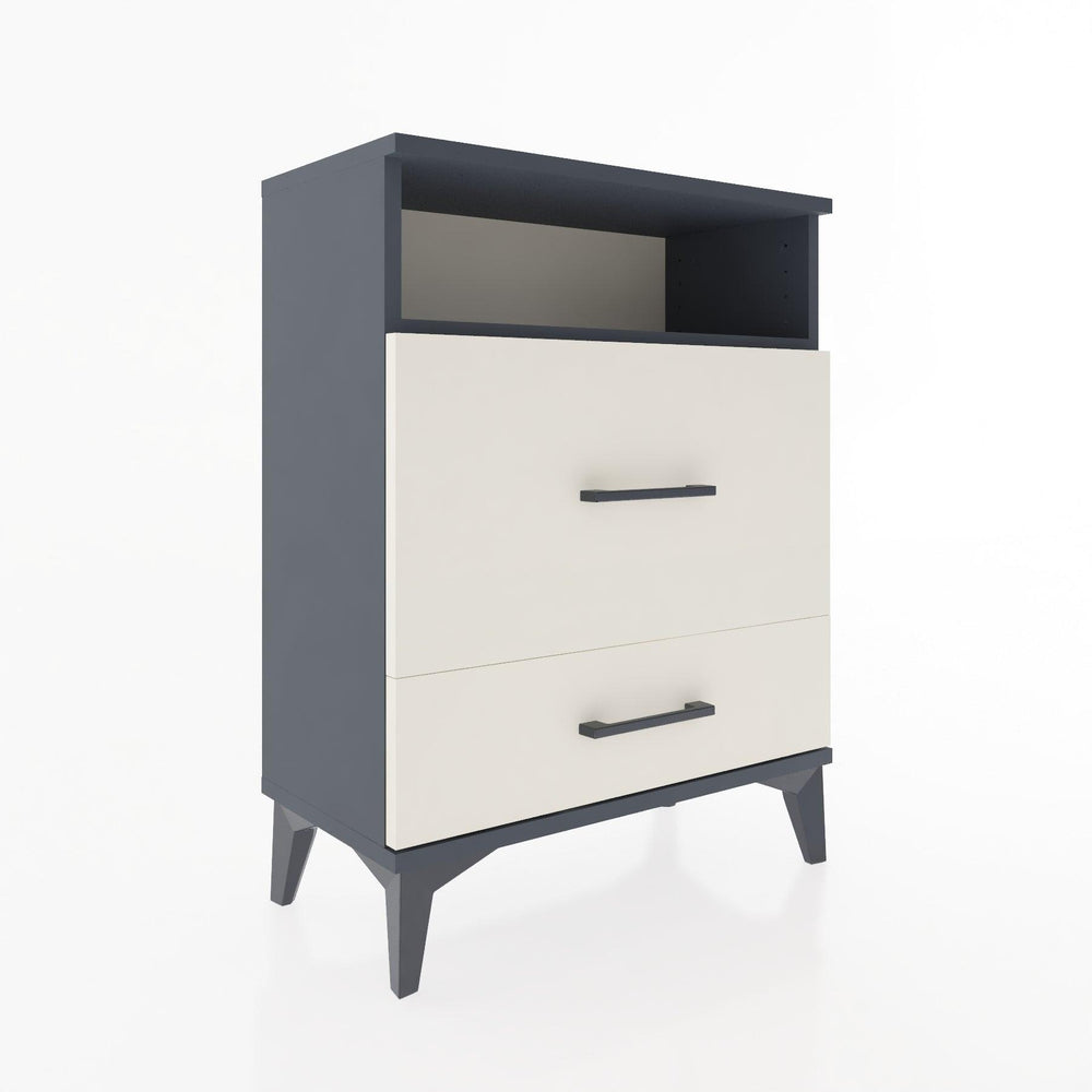 Woodntry Modular Nightstand Anthracite 60x30x68 cm with Drawer and Shelf CR7-2