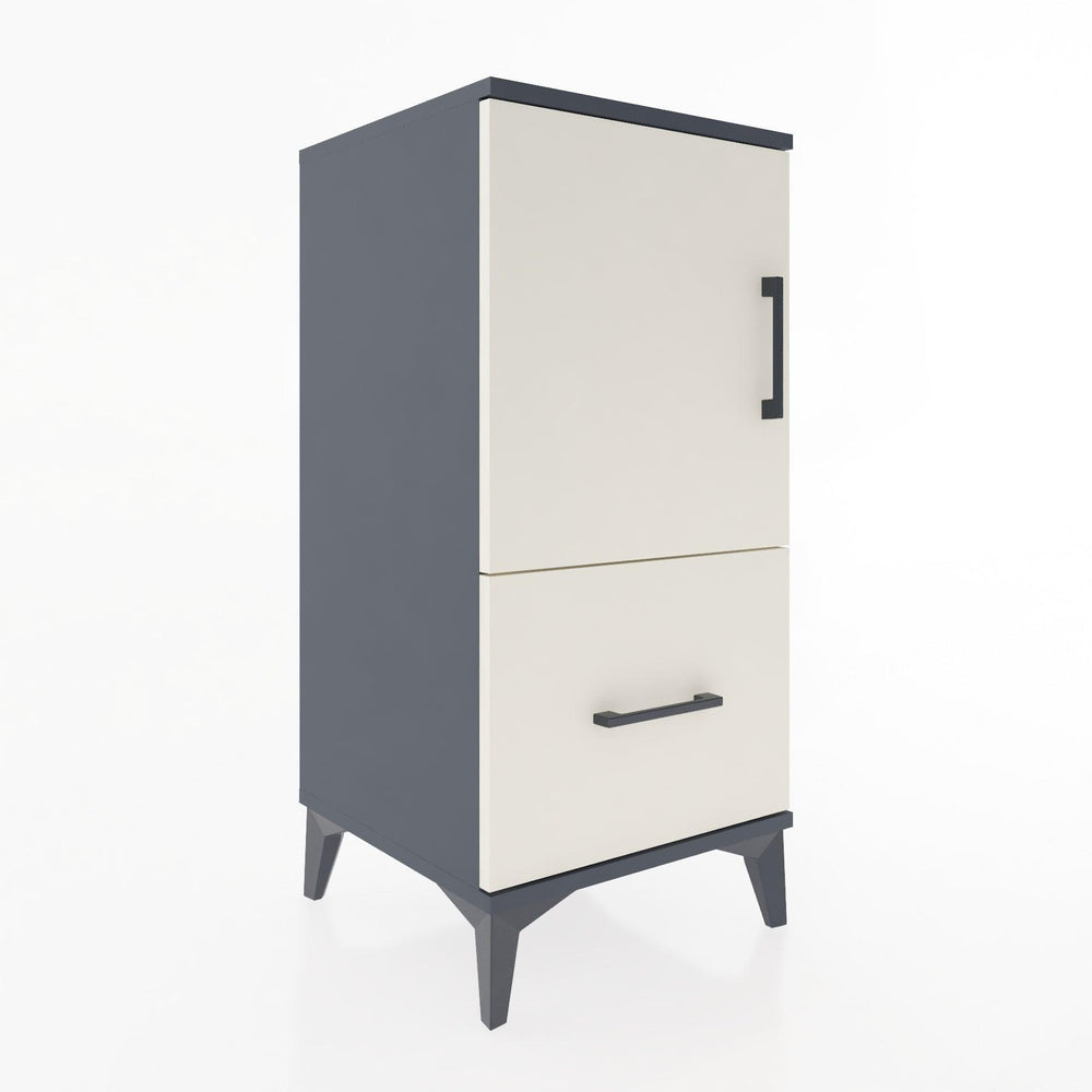 Woodntry Modular Nightstand Anthracite 44x44x84 cm with Cover and Drawer KC29-2