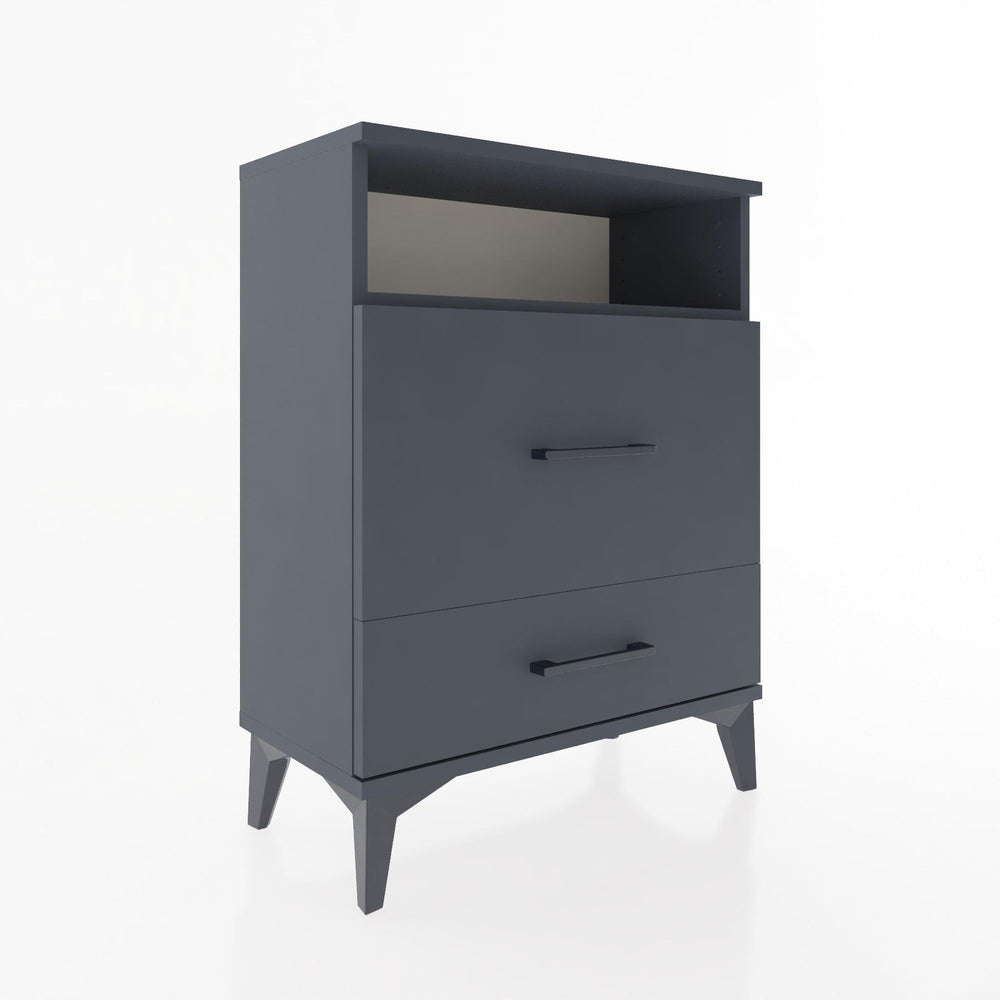 Woodntry Modular Nightstand Anthracite 60x30x68 cm with Drawer and Shelf CR7-2